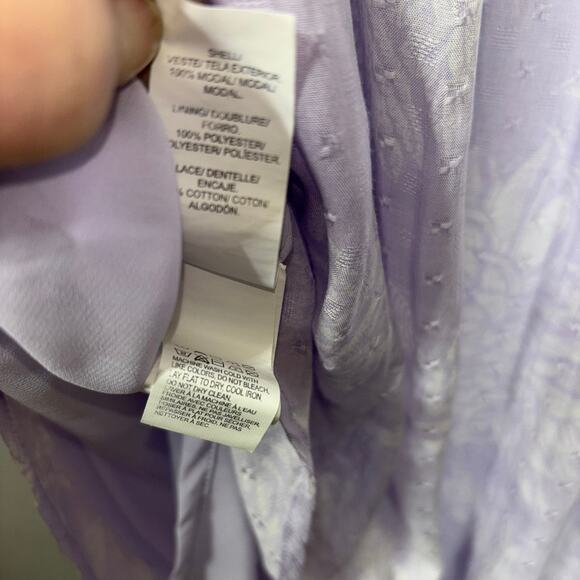 NWT Lucky Brand Jenni Cinched Waist Lavender Floral Dress Large Flowy Fairy - Picture 5 of 8